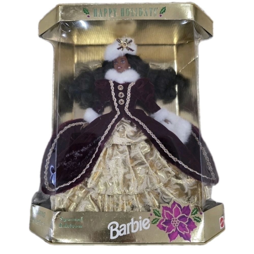 1996 Happy Holidays African American Special Edition Barbie Doll Mattel 15647